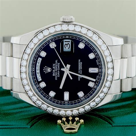 rolex president white gold 41mm blue dial|Rolex presidential gold price.